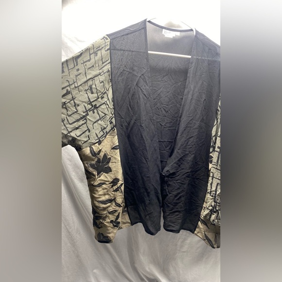 Silk kimono style jacket & scarf NWT sz L - Picture 5 of 8